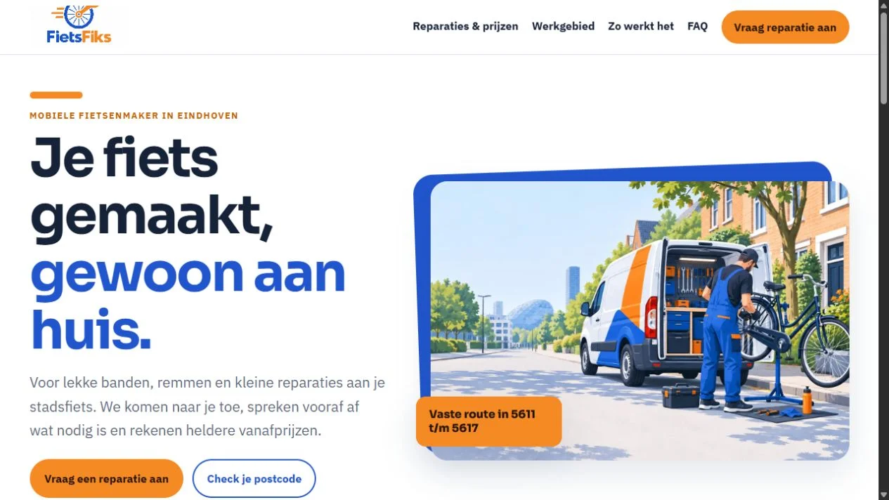 Homepage van FietsFiks