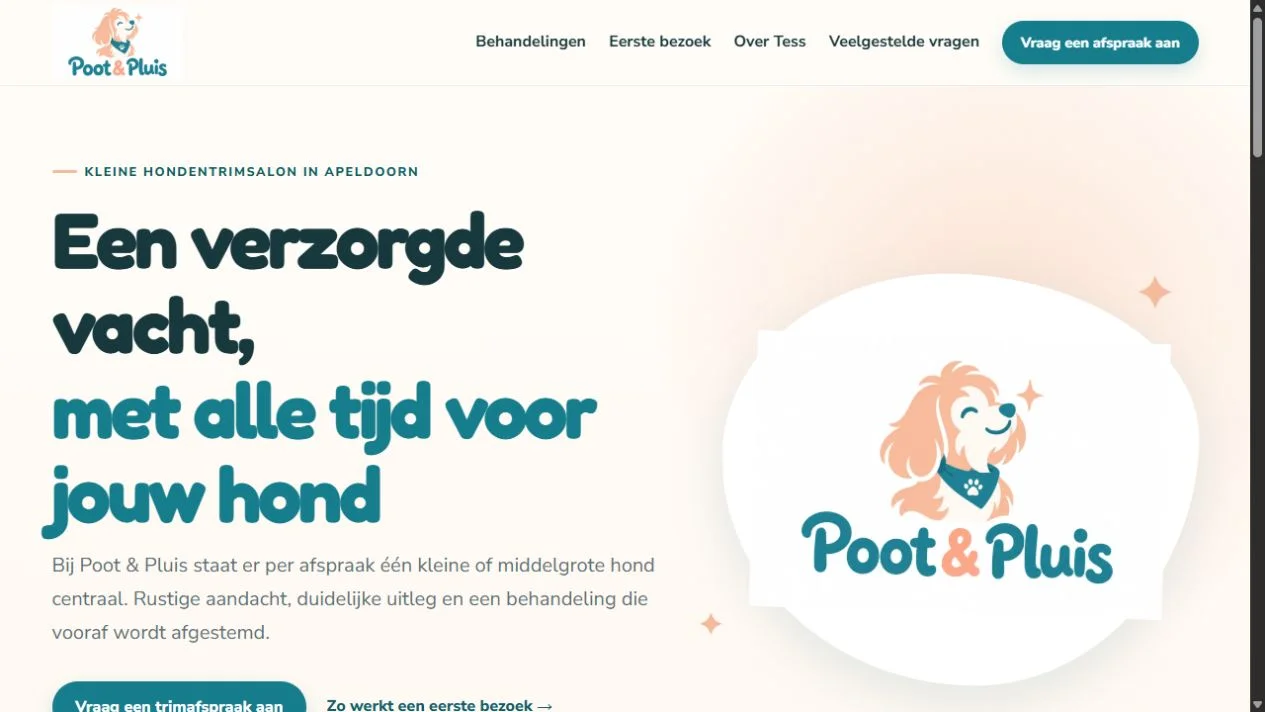 Homepage van Poot & Pluis